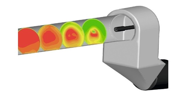 a three-dimensional cross-section of a cement kiln